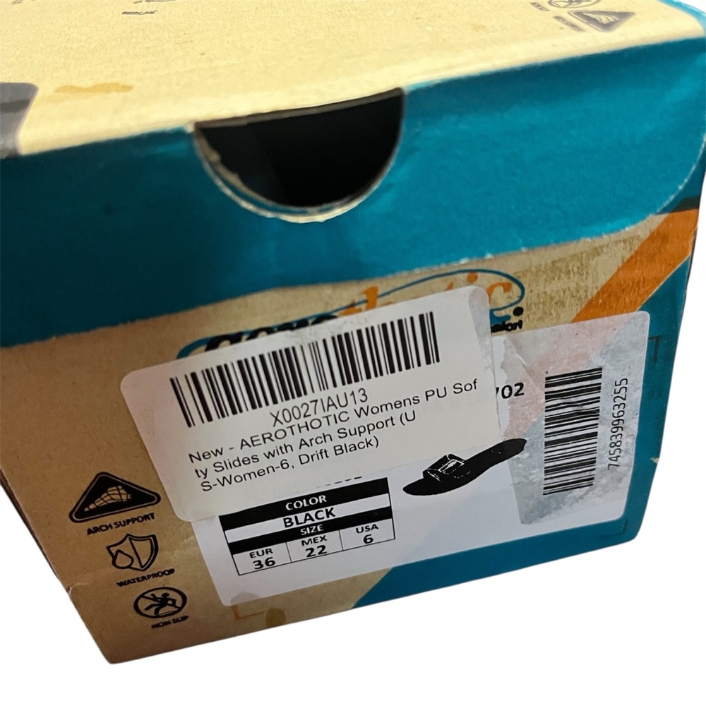 Aerothotic Sandals Slides Arch Support Black Size 6 - Picture 9 of 9